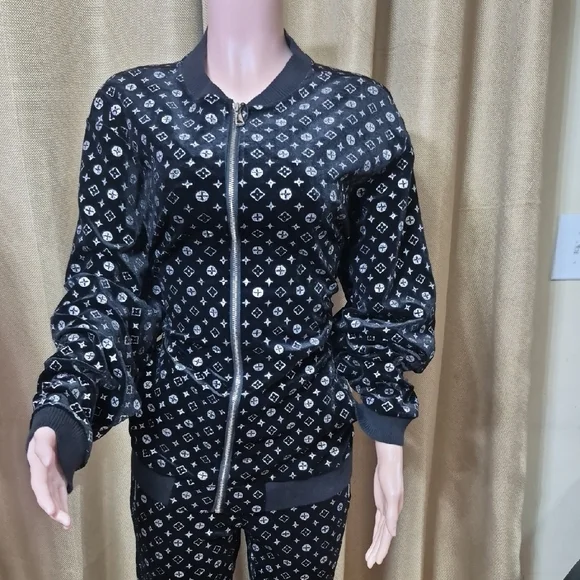 Black Patterned Women's Pants - Picture 7 of 7